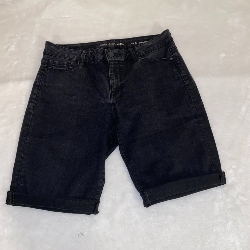 Calvin Klein black cut off shorts 8 EUC